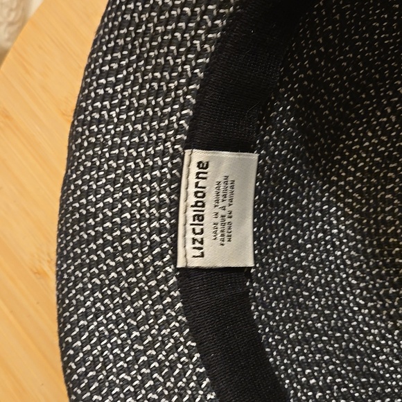 Liz Claiborne black and cream straw hat main image 7
